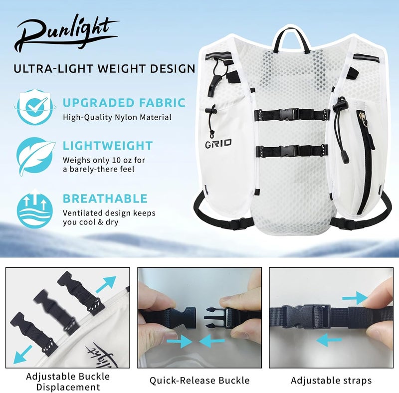 Runlight Running Vest for Women Men, Adjustable Hydration Backpack Breathable Reflective with 1.5L Water Bladder for Hiking, Trail, Running, Marathons, Cycling - Image 3